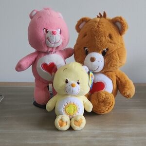 Bundle Of Three Care Bears Plush Toys